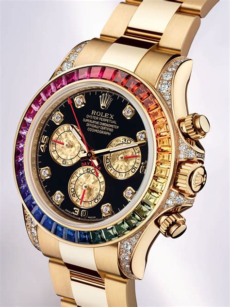 rolex cosmograph daytona rainbow bezel diamond|rolex rainbow daytona retail price.